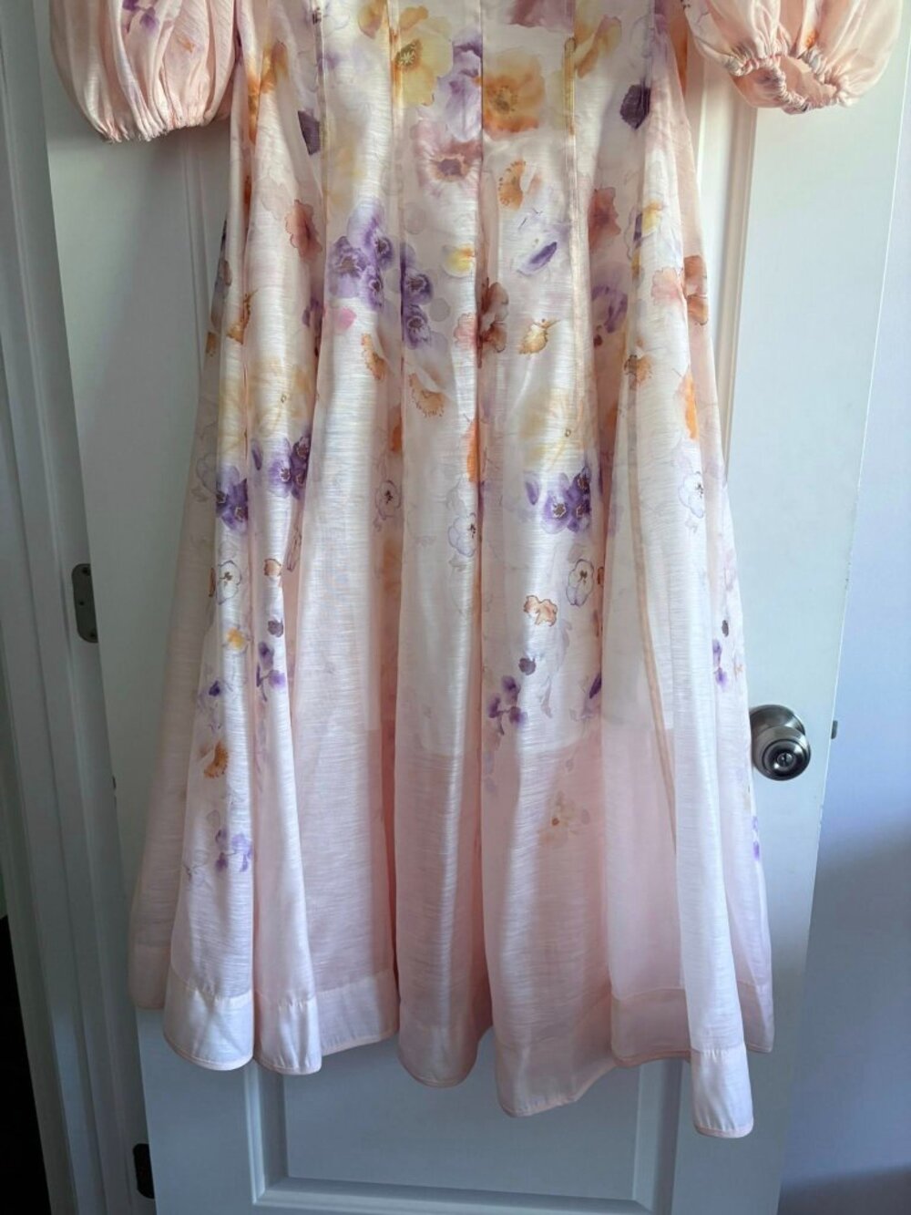 Summer Invite Apricot Floral Print Puff Sleeve Maxi Dress - Picture 8 of 8